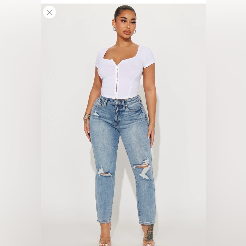 BESTSELLER Fashion Nova Tobi High Rise Mom Jeans - Medium Blue - size 7